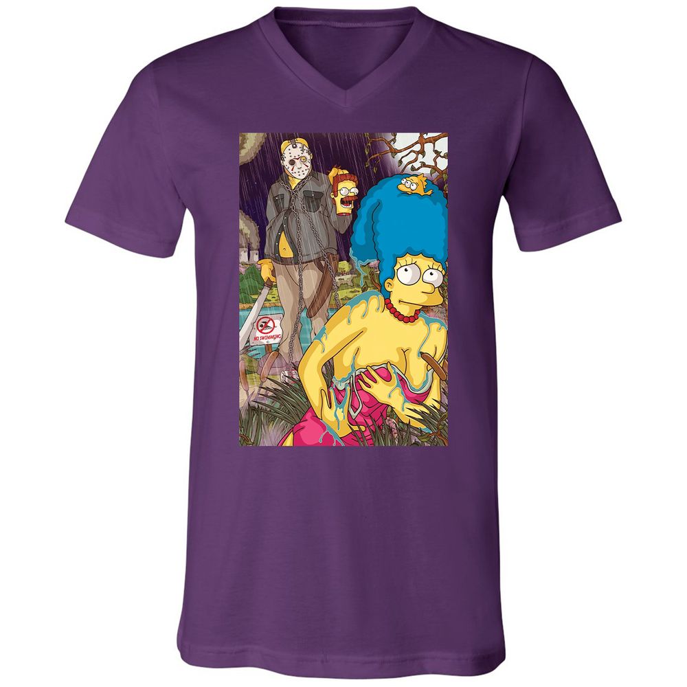 Unisex V-Neck T-Shirt - J6YJGGM2 - Team Purple - 9