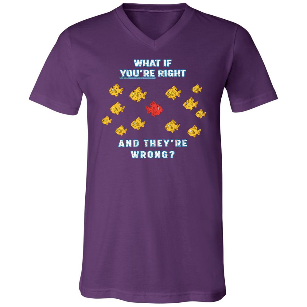 Unisex V-Neck T-Shirt - E7SCPC8Z - Team Purple - 9