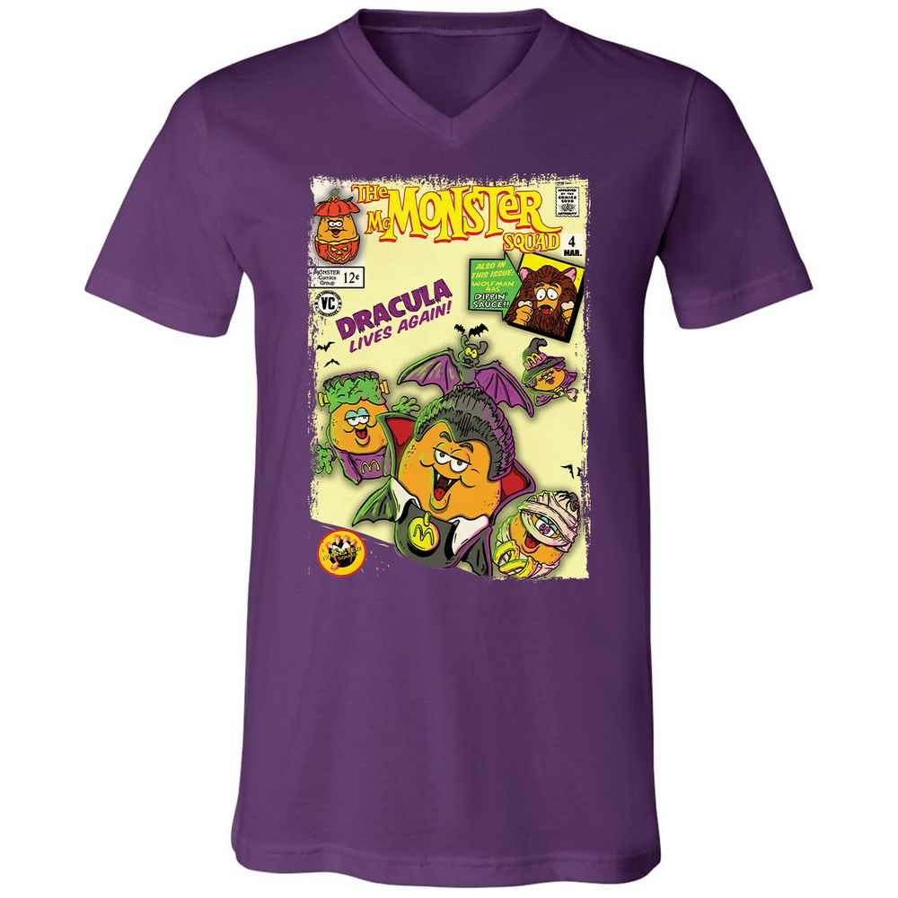 Unisex V-Neck T-Shirt - FUSW7T6Q - Team Purple - 9