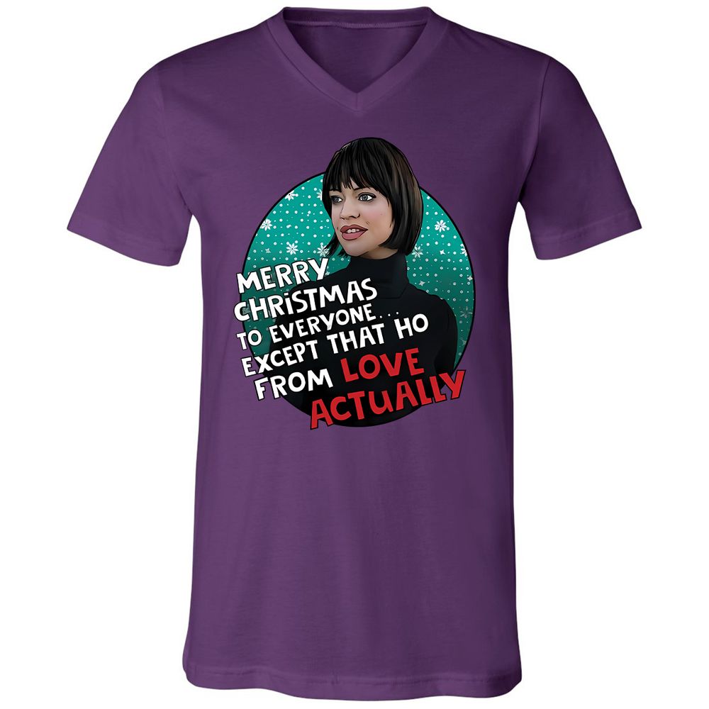 Unisex V-Neck T-Shirt - JBU8YF6Z - Team Purple - 9