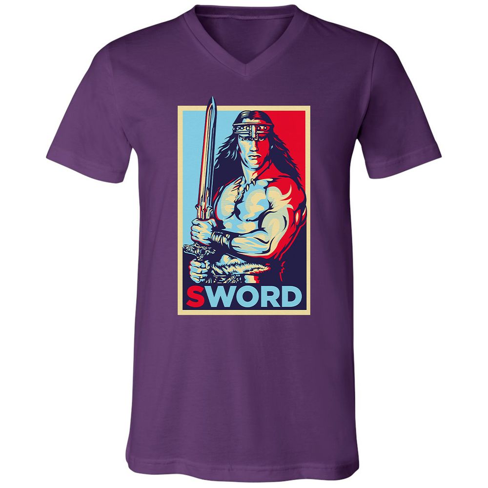 Unisex V-Neck T-Shirt - K8JV657Z - Team Purple - 9
