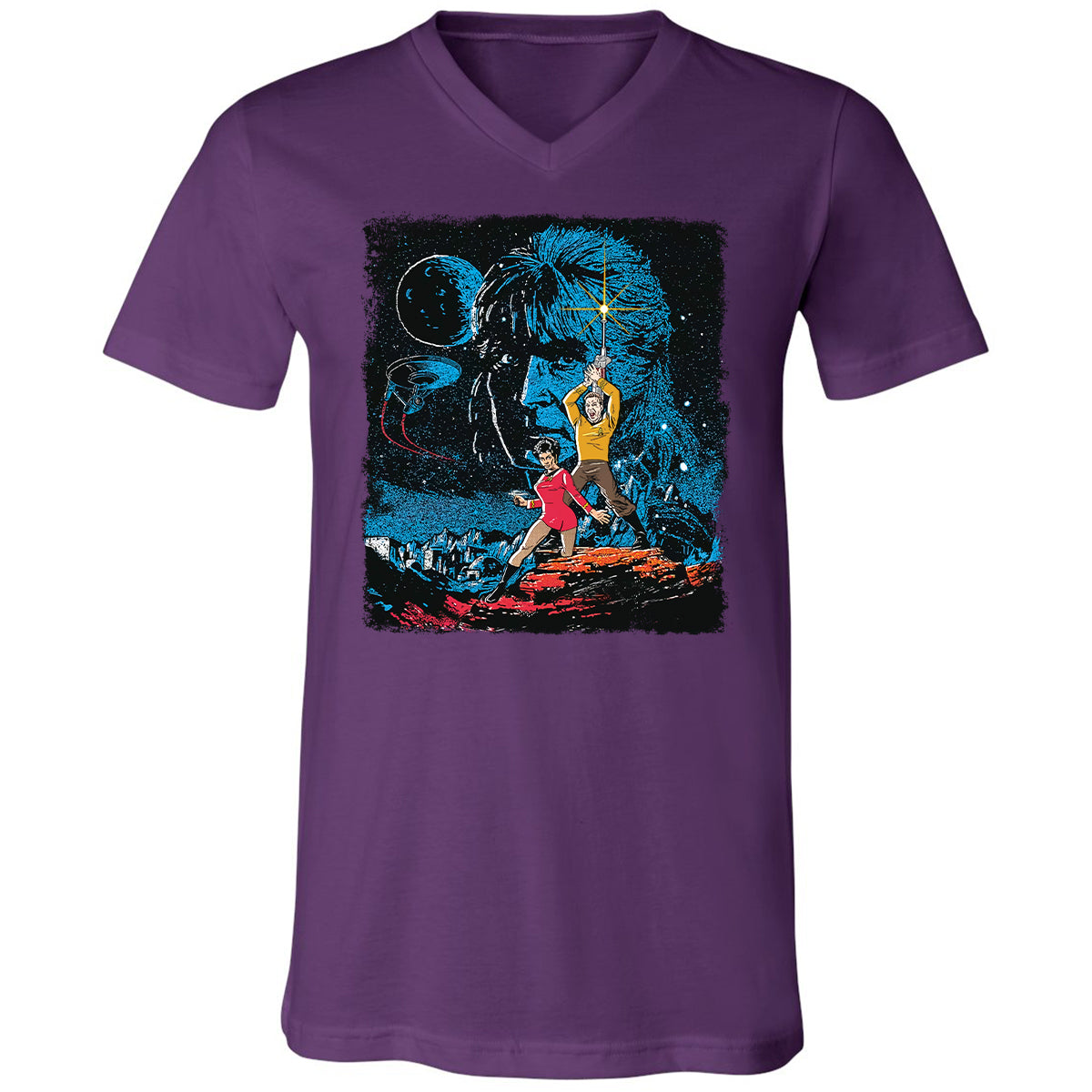 Unisex V-Neck T-Shirt - 1H4BHZW5 - Team Purple - 9