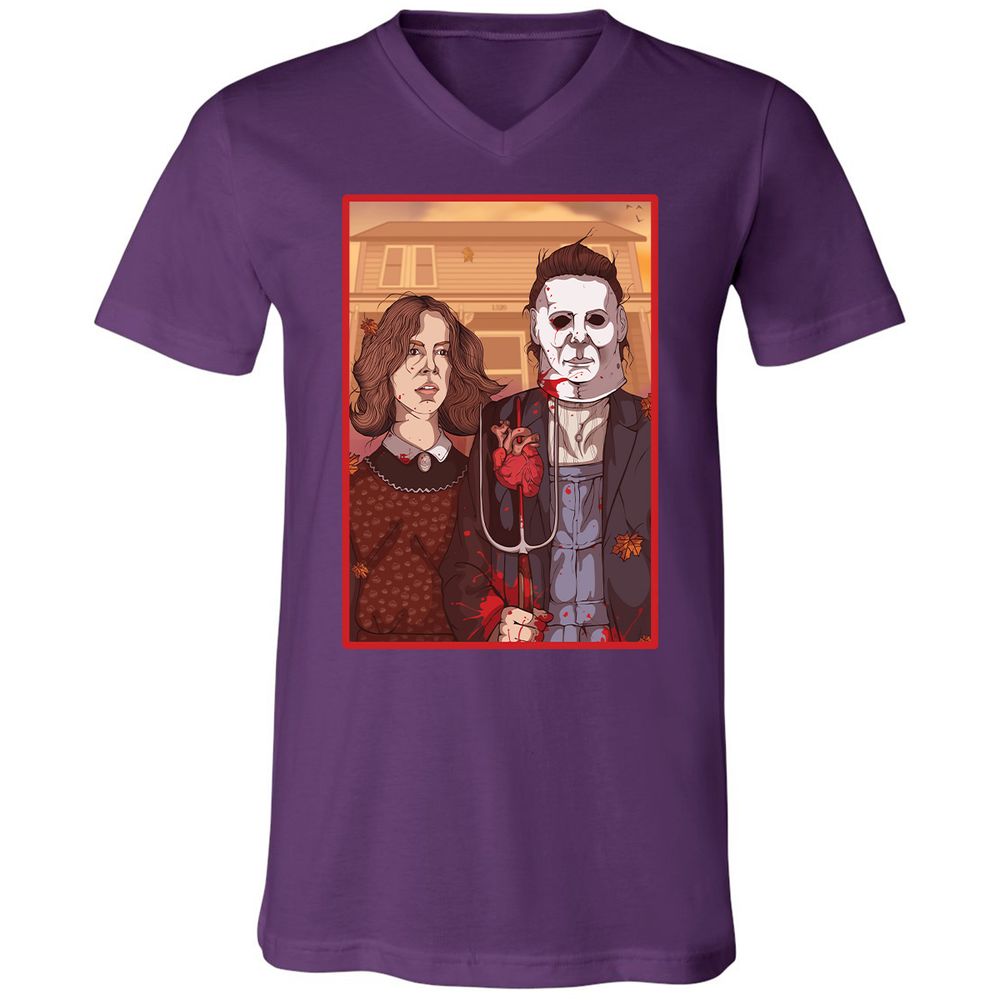 Unisex V-Neck T-Shirt - 6GFF19ZQ - Team Purple - 9