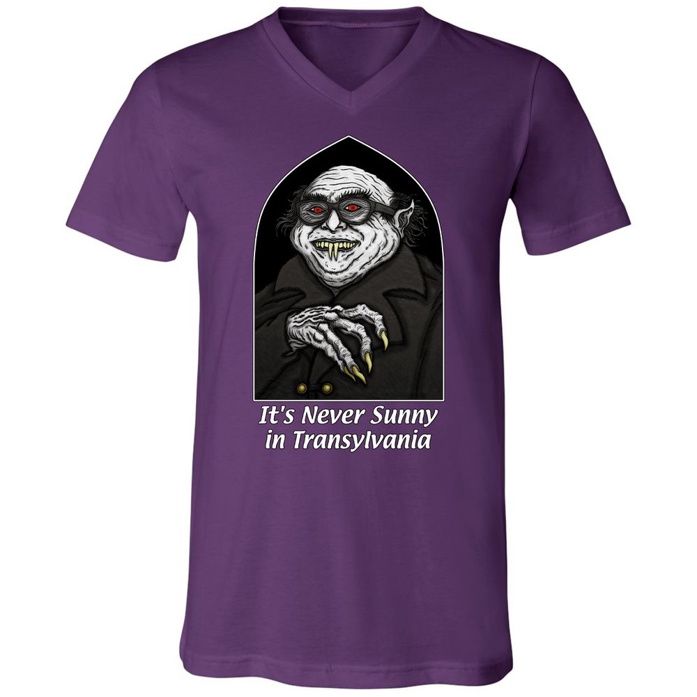 Unisex V-Neck T-Shirt - C1JWRPPX - Team Purple - 9