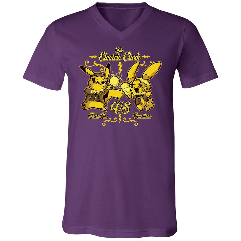 Unisex V-Neck T-Shirt - QWFGCXPK - Team Purple - 9