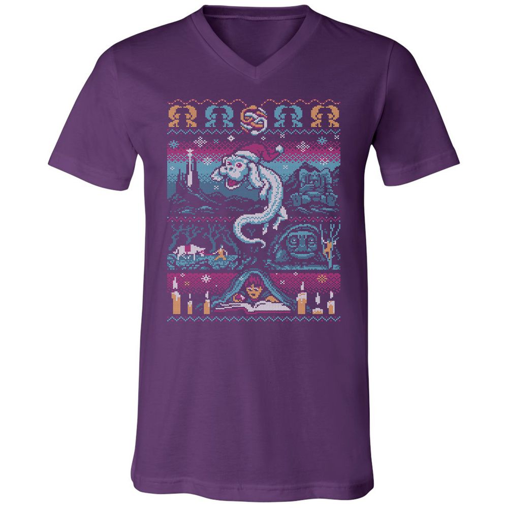 Unisex V-Neck T-Shirt - 9ZKDRY92 - Team Purple - 9