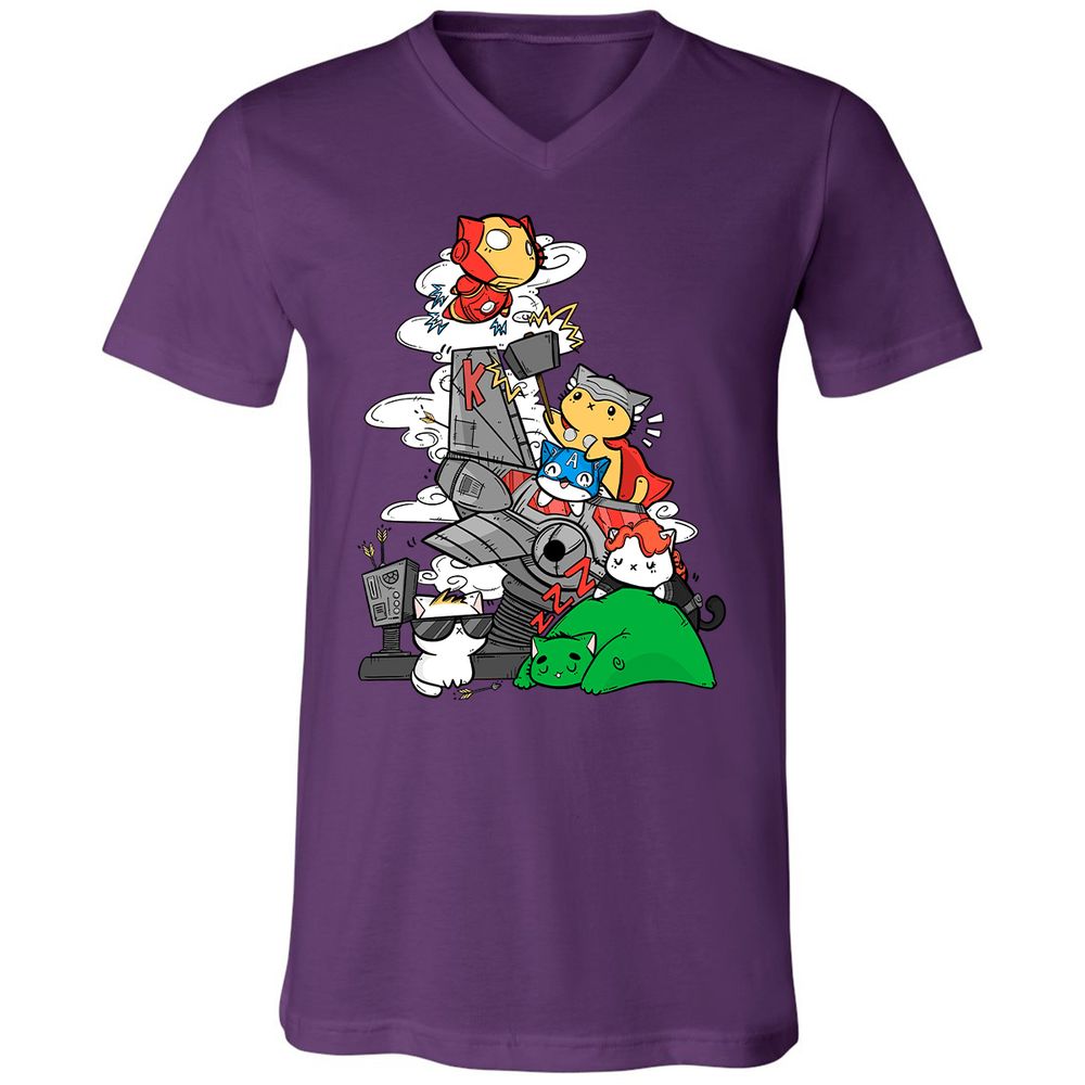 Unisex V-Neck T-Shirt - GMAU33EJ - Team Purple - 9