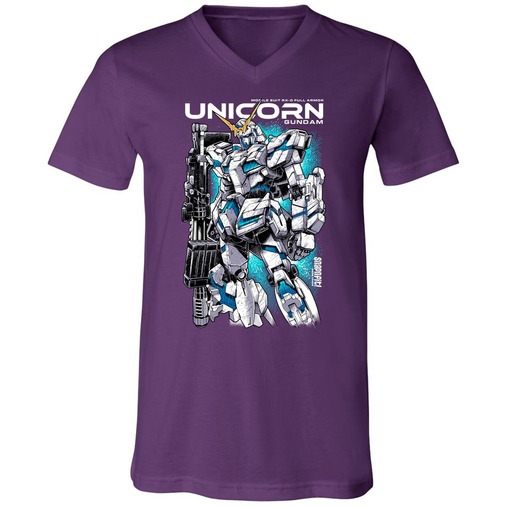Unisex V-Neck T-Shirt - EEEMHEEJ - Team Purple - 9