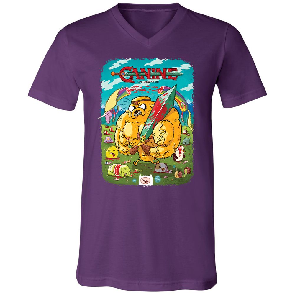 Unisex V-Neck T-Shirt - 4C6LXY9K - Team Purple - 9