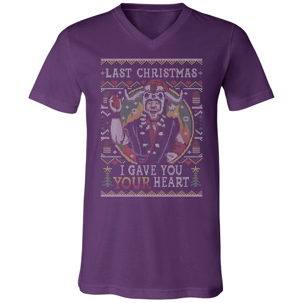 Unisex V-Neck T-Shirt - RPYBKFFG - Team Purple - 9
