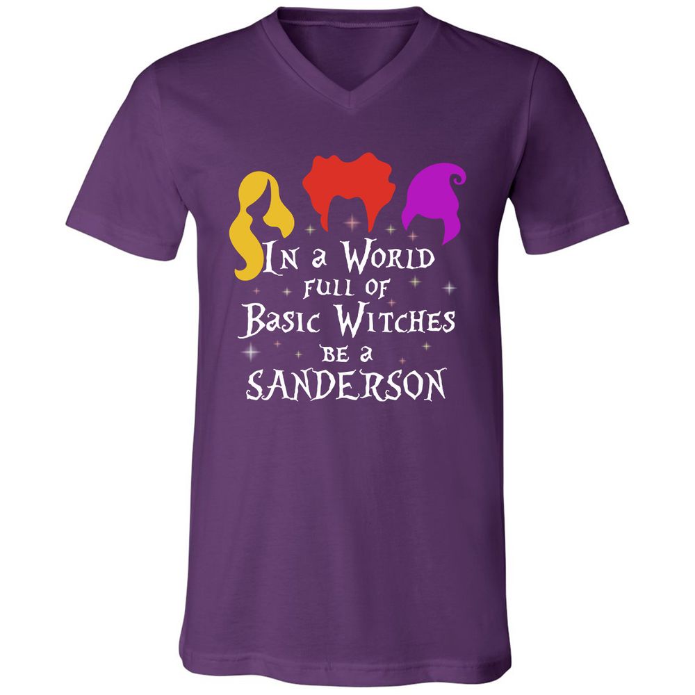 Unisex V-Neck T-Shirt - HUSEQHXB - Team Purple - 9