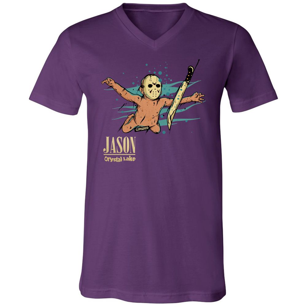 Unisex V-Neck T-Shirt - LG68FVAQ - Team Purple - 9
