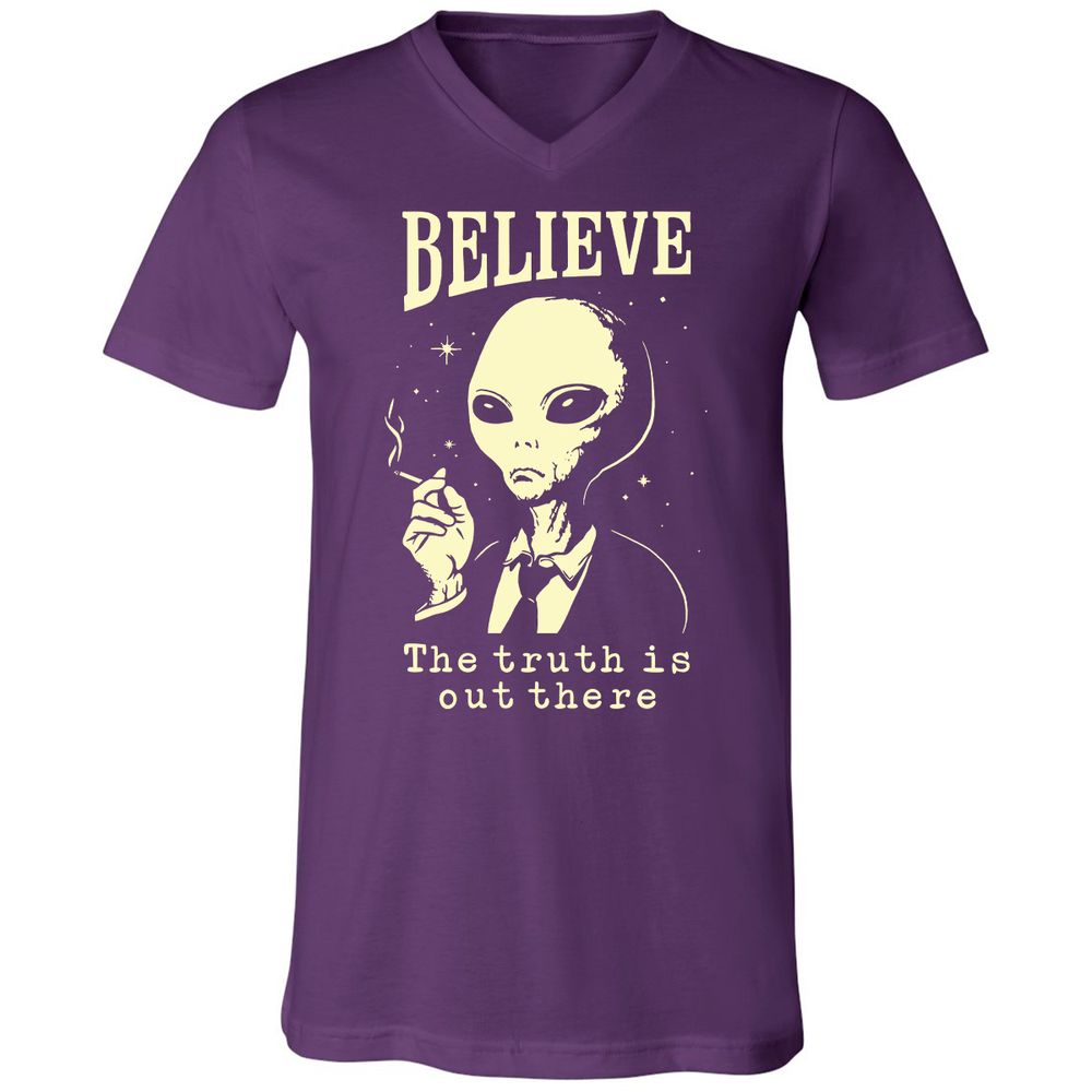 Unisex V-Neck T-Shirt - SNB6TE8J - Team Purple - 9