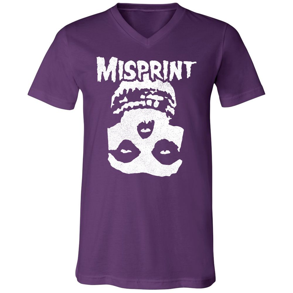 Unisex V-Neck T-Shirt - 7Y4CA8PA - Team Purple - 9
