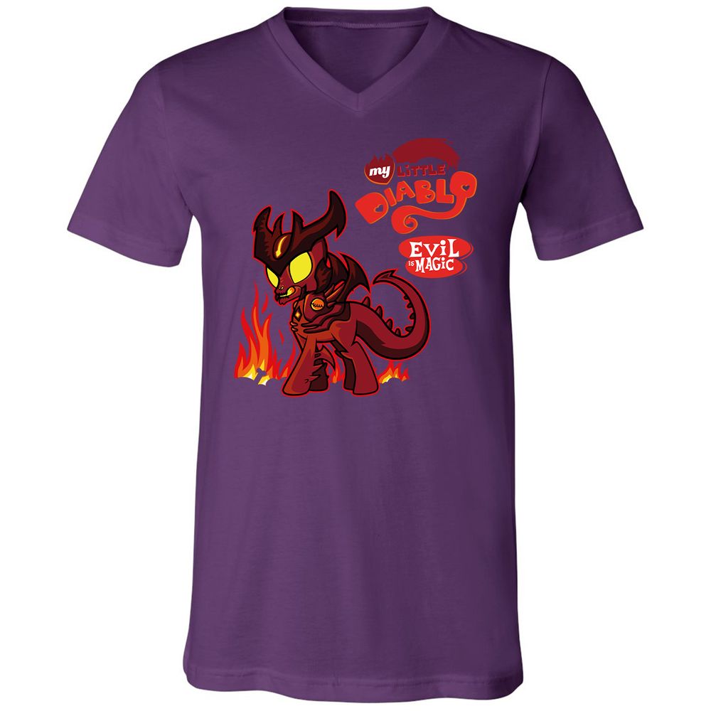 Unisex V-Neck T-Shirt - VJXU4L57 - Team Purple - 9