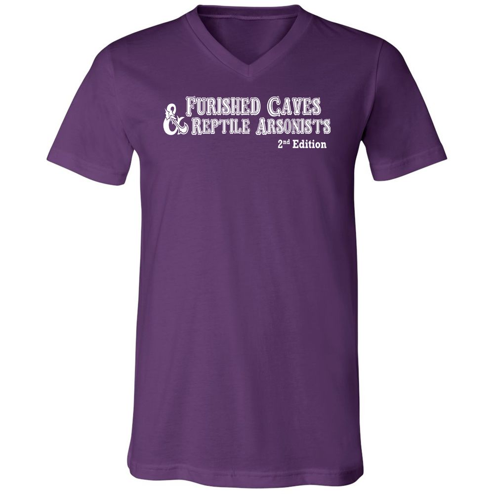 Unisex V-Neck T-Shirt - 4H3FJ2E9 - Team Purple - 9