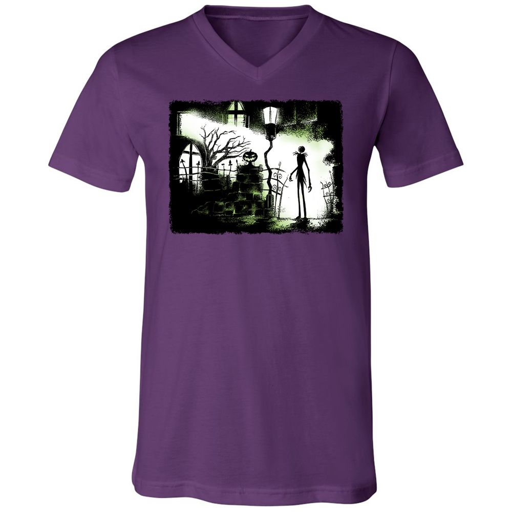Unisex V-Neck T-Shirt - Black - Team Purple - 9
