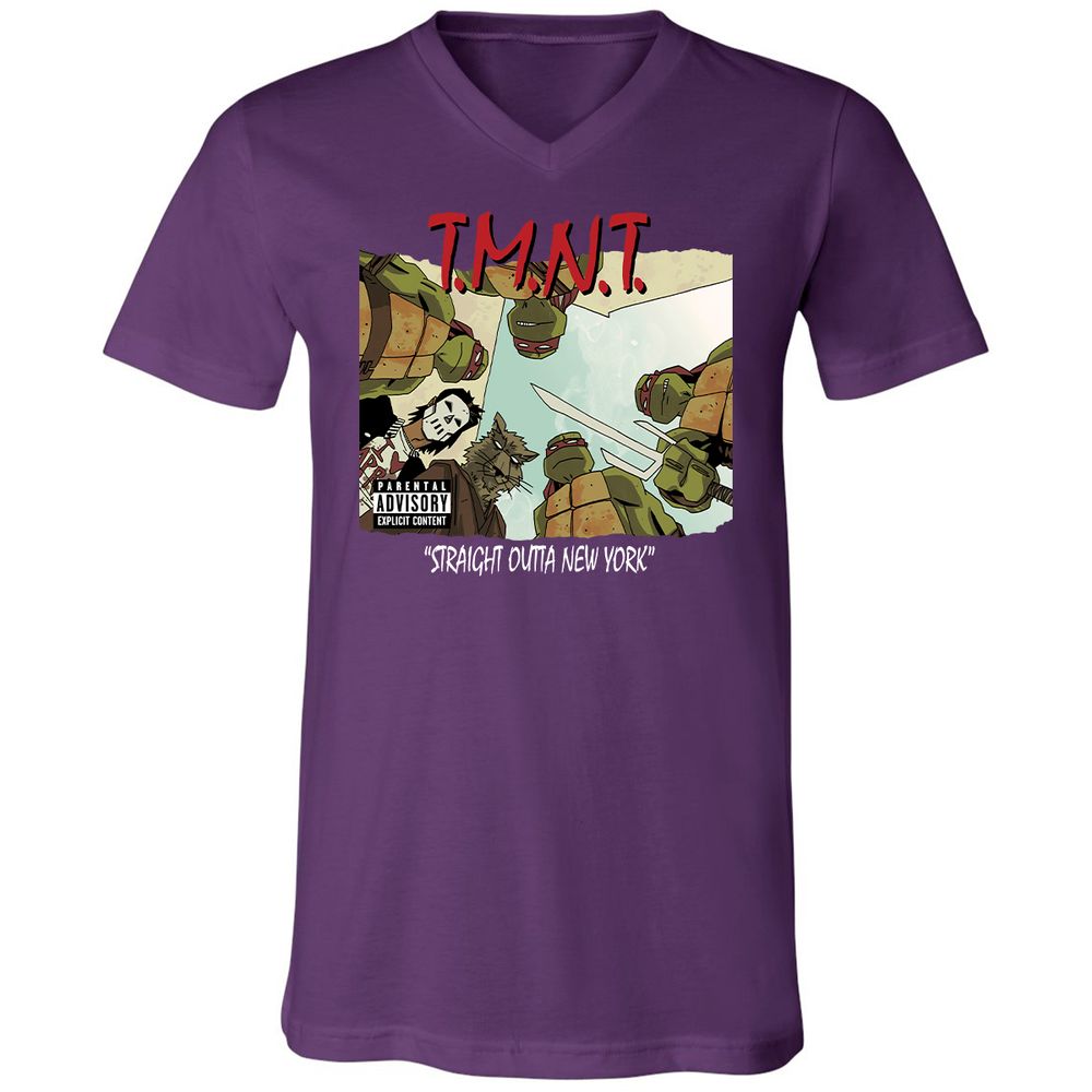 Unisex V-Neck T-Shirt - 2RZ9YJ4M - Team Purple - 9