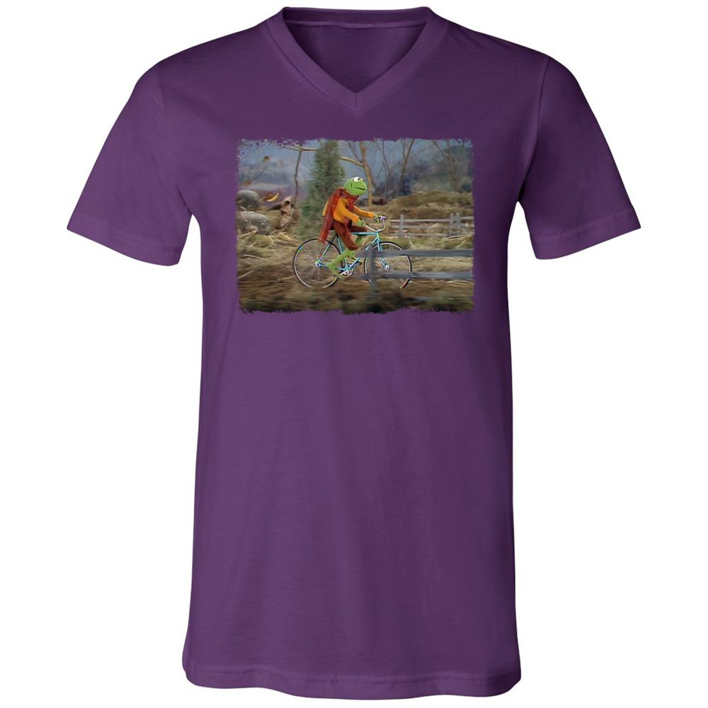Unisex V-Neck T-Shirt - GNDHAHKS - Team Purple - 9
