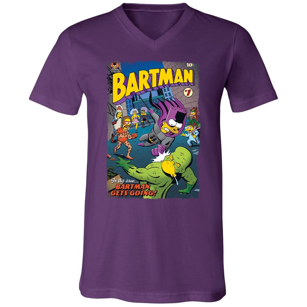 Unisex V-Neck T-Shirt - TBCQZPBR - Team Purple - 9