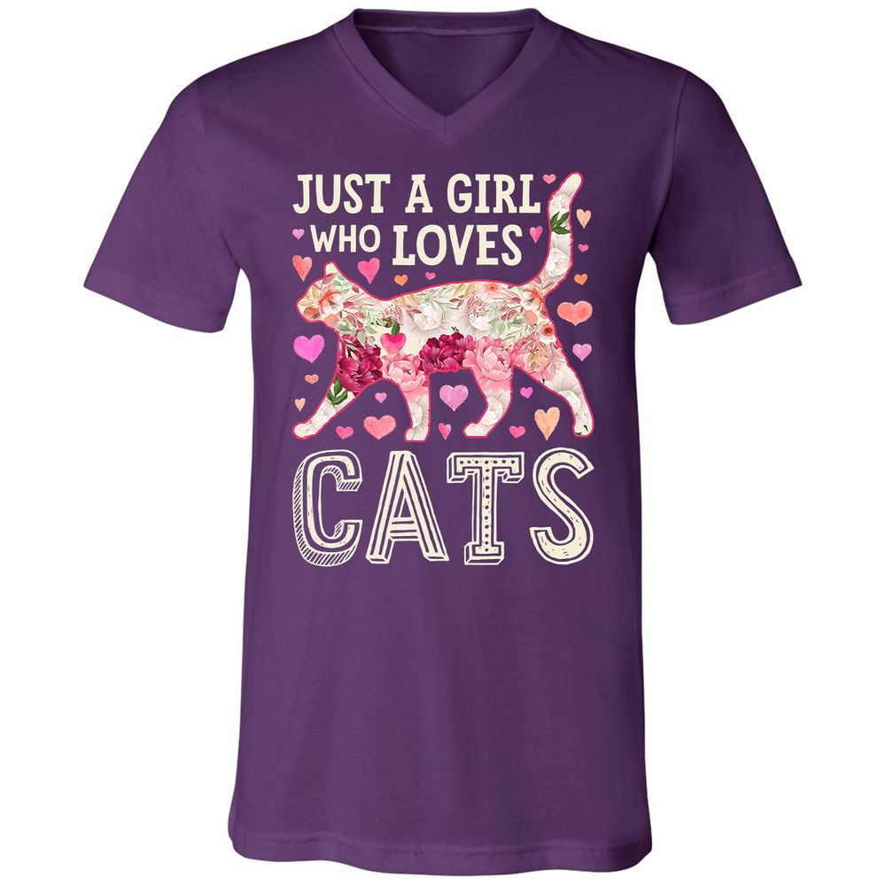 Unisex V-Neck T-Shirt - 7789KAG9 - Team Purple - 9