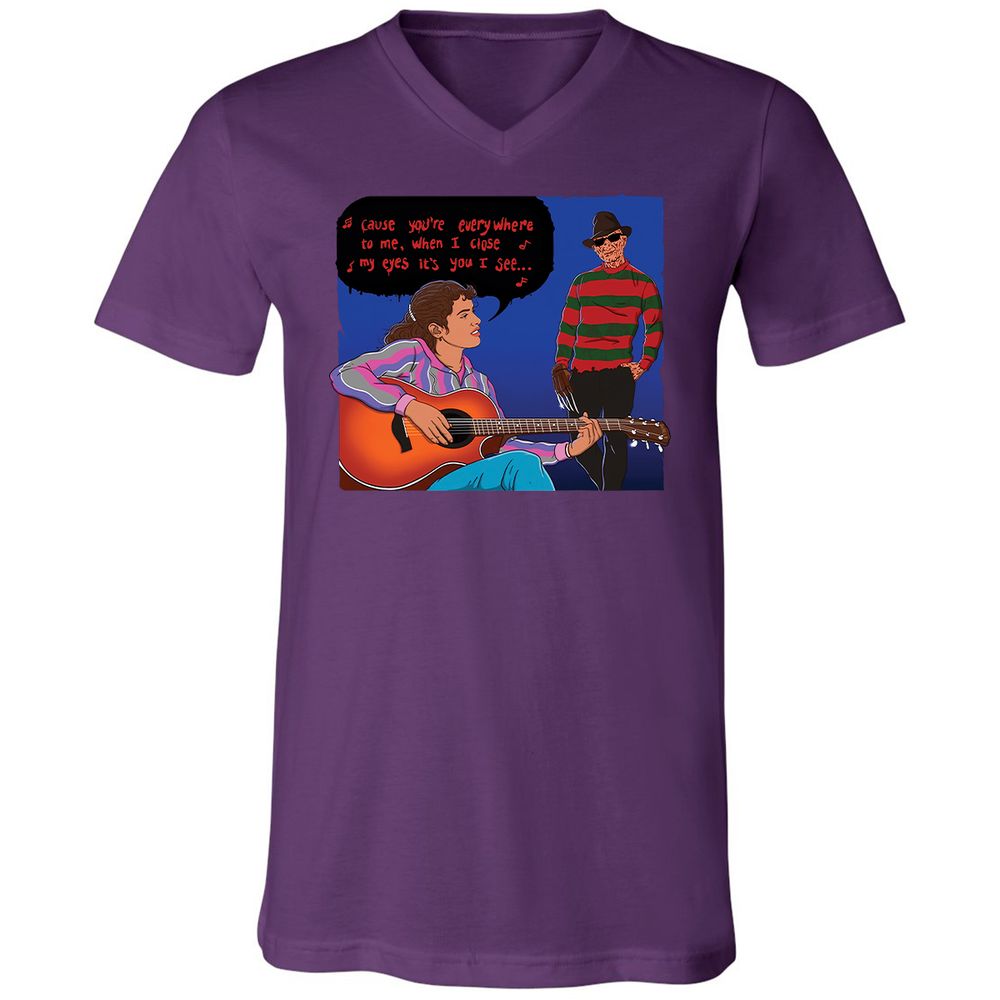 Unisex V-Neck T-Shirt - 9Z9Q9LC5 - Team Purple - 9