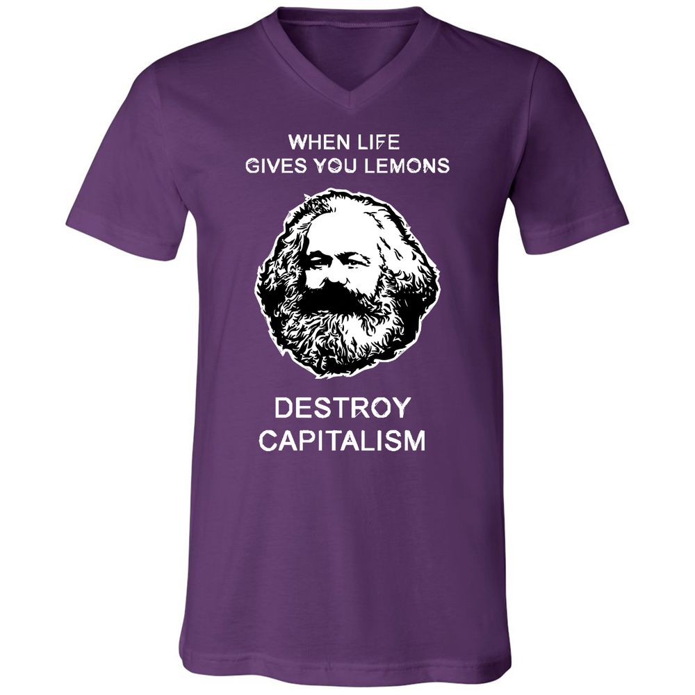 Unisex V-Neck T-Shirt - V4CQRWM8 - Team Purple - 9