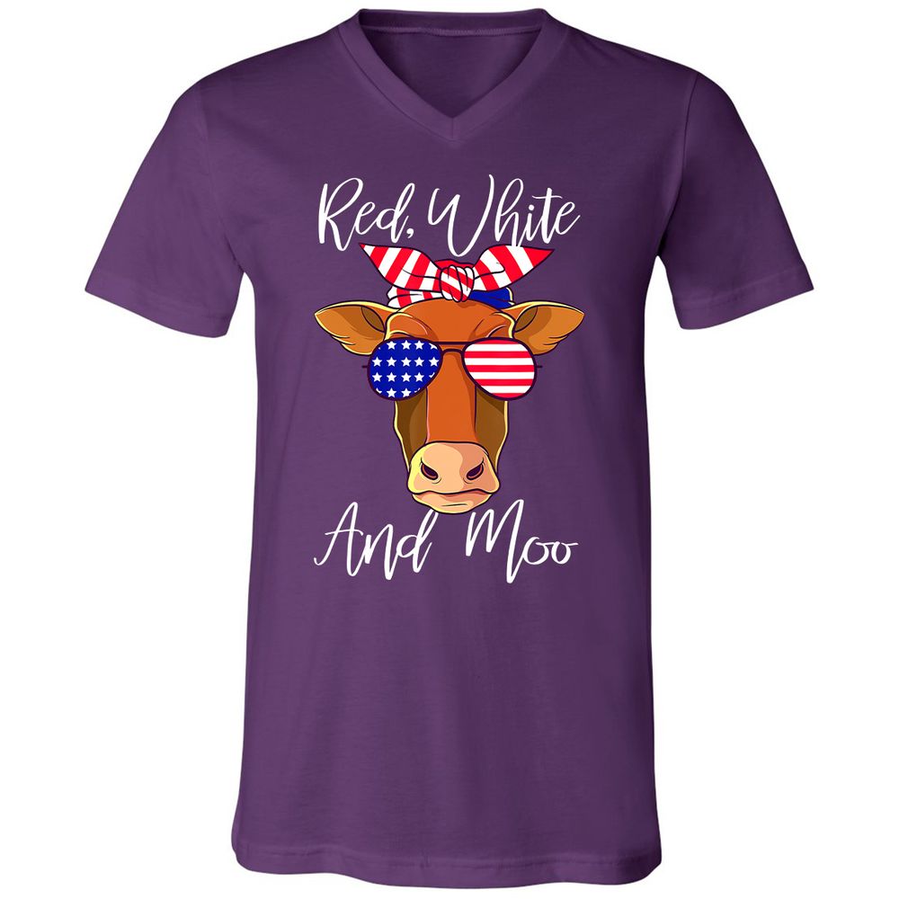 Unisex V-Neck T-Shirt - GTDQDD35 - Team Purple - 9