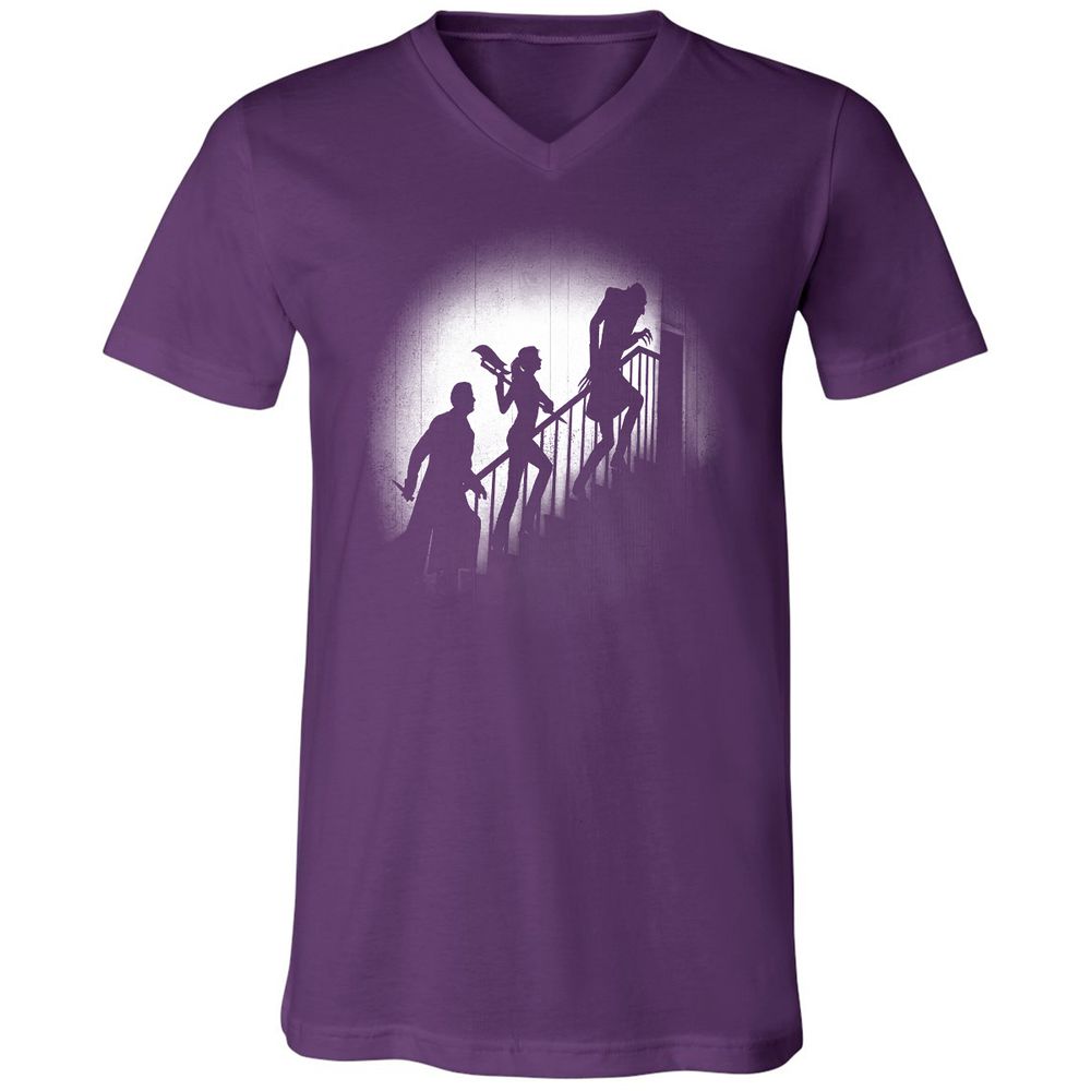 Unisex V-Neck T-Shirt - HCH9TXTT - Team Purple - 9