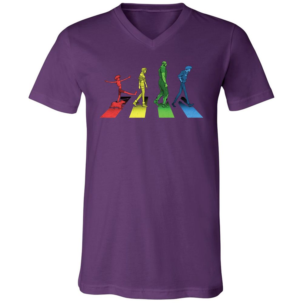 Unisex V-Neck T-Shirt - C8XSECXU - Team Purple - 9