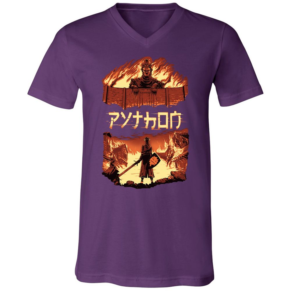 Unisex V-Neck T-Shirt - TAA8EYKU - Team Purple - 9