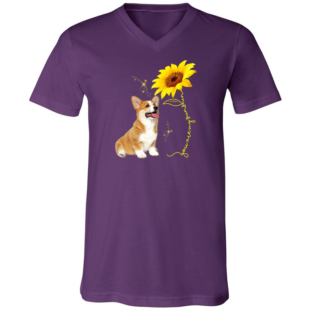 Unisex V-Neck T-Shirt - Y67T6F77 - Team Purple - 9