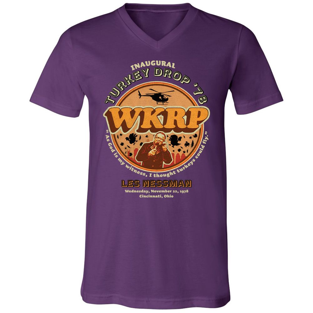 Unisex V-Neck T-Shirt - M8EQXNFQ - Team Purple - 9