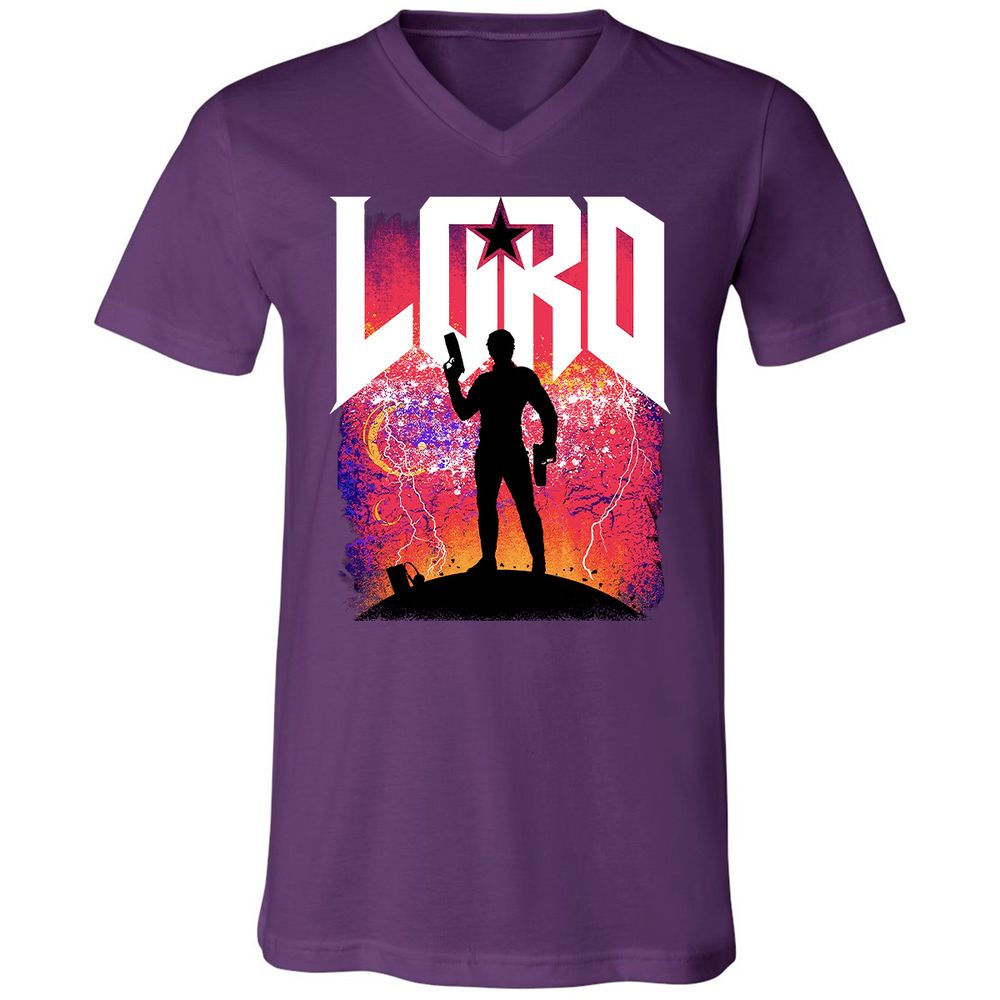 Unisex V-Neck T-Shirt - QVZ86QZ3 - Team Purple - 9