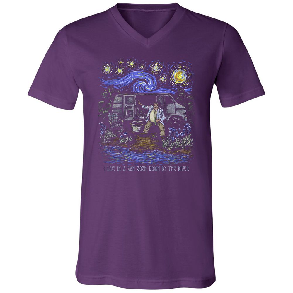 Unisex V-Neck T-Shirt - EXMMWNKE - Team Purple - 9