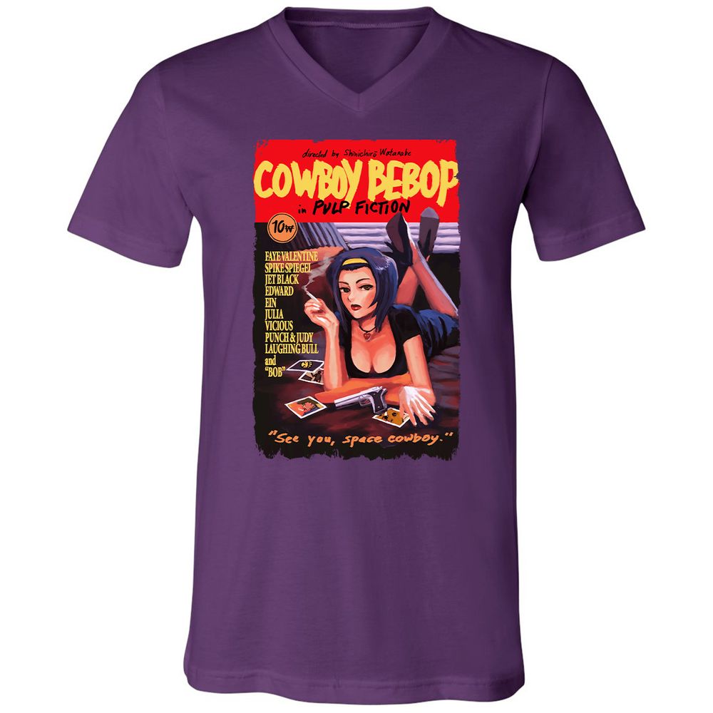 Unisex V-Neck T-Shirt - 9GMGYTK6 - Team Purple - 9
