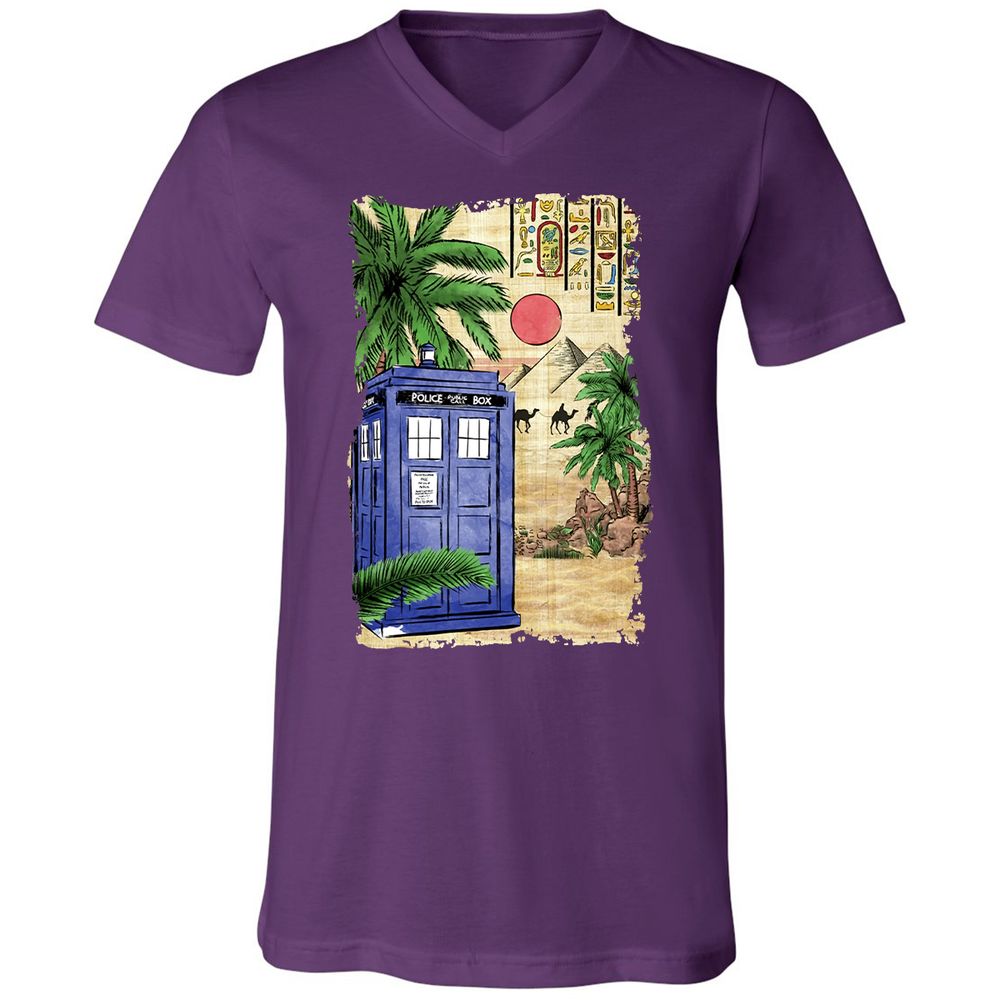 Unisex V-Neck T-Shirt - 5MP4BHL2 - Team Purple - 9