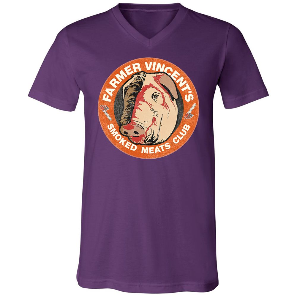 Unisex V-Neck T-Shirt - N86UGHQP - Team Purple - 9