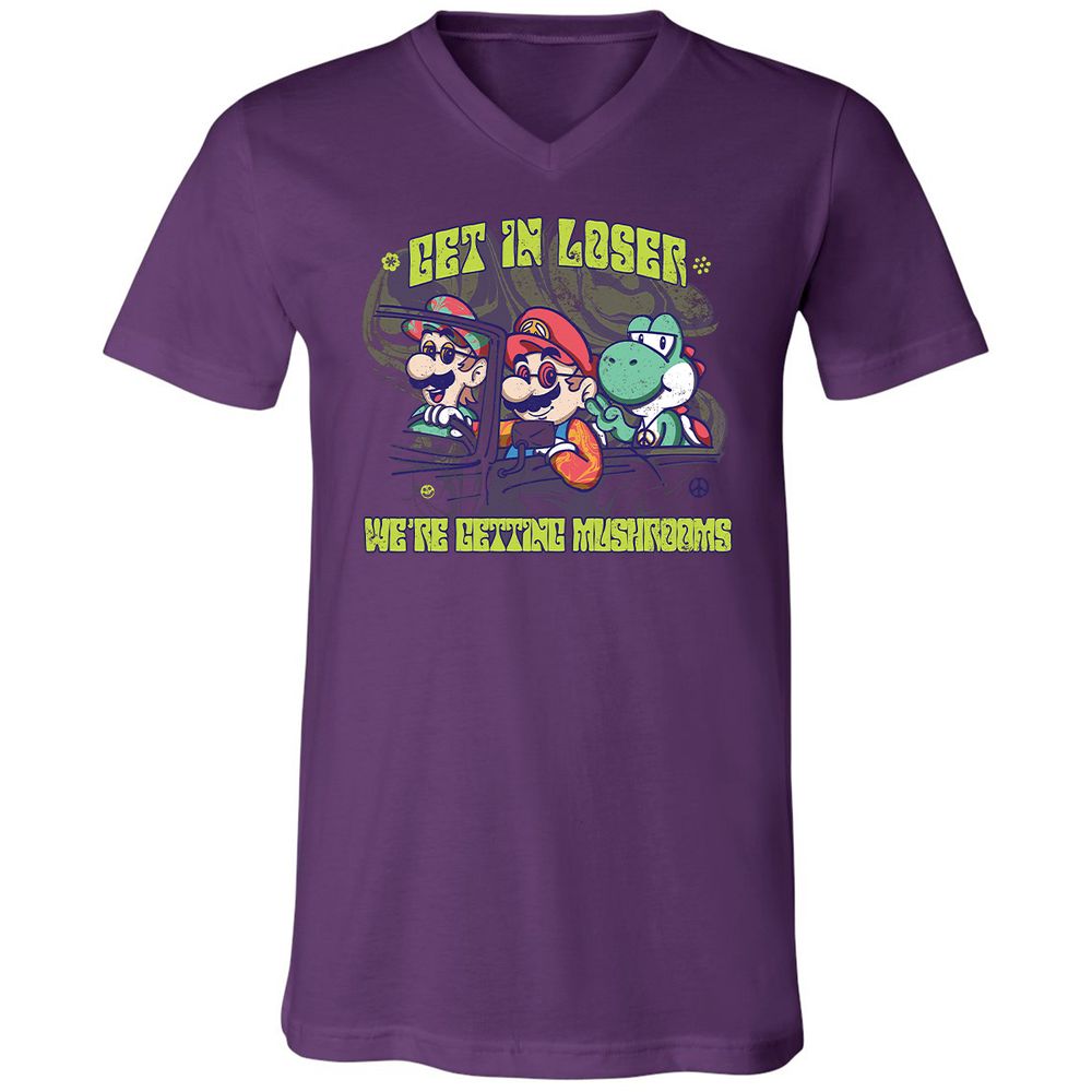 Unisex V-Neck T-Shirt - 8VBFC7HD - Team Purple - 9