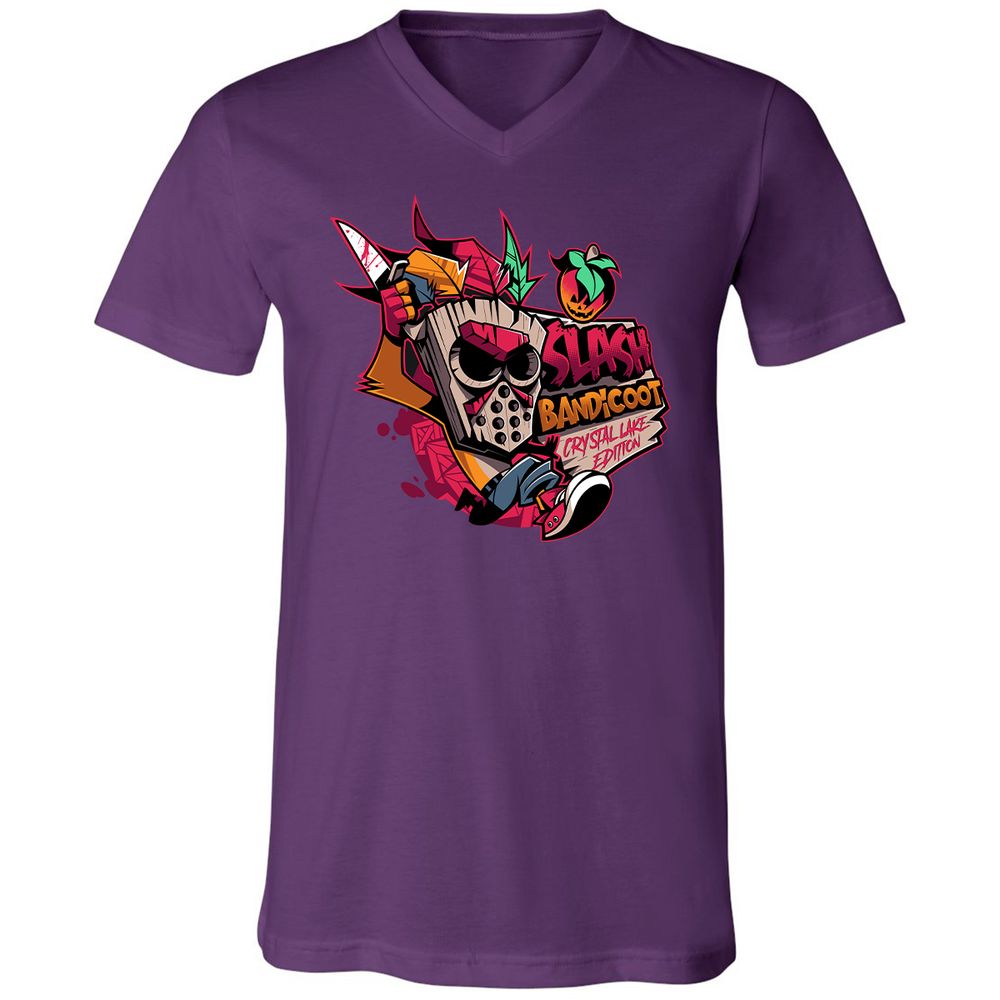 Unisex V-Neck T-Shirt - 9KWYY1KK - Team Purple - 9