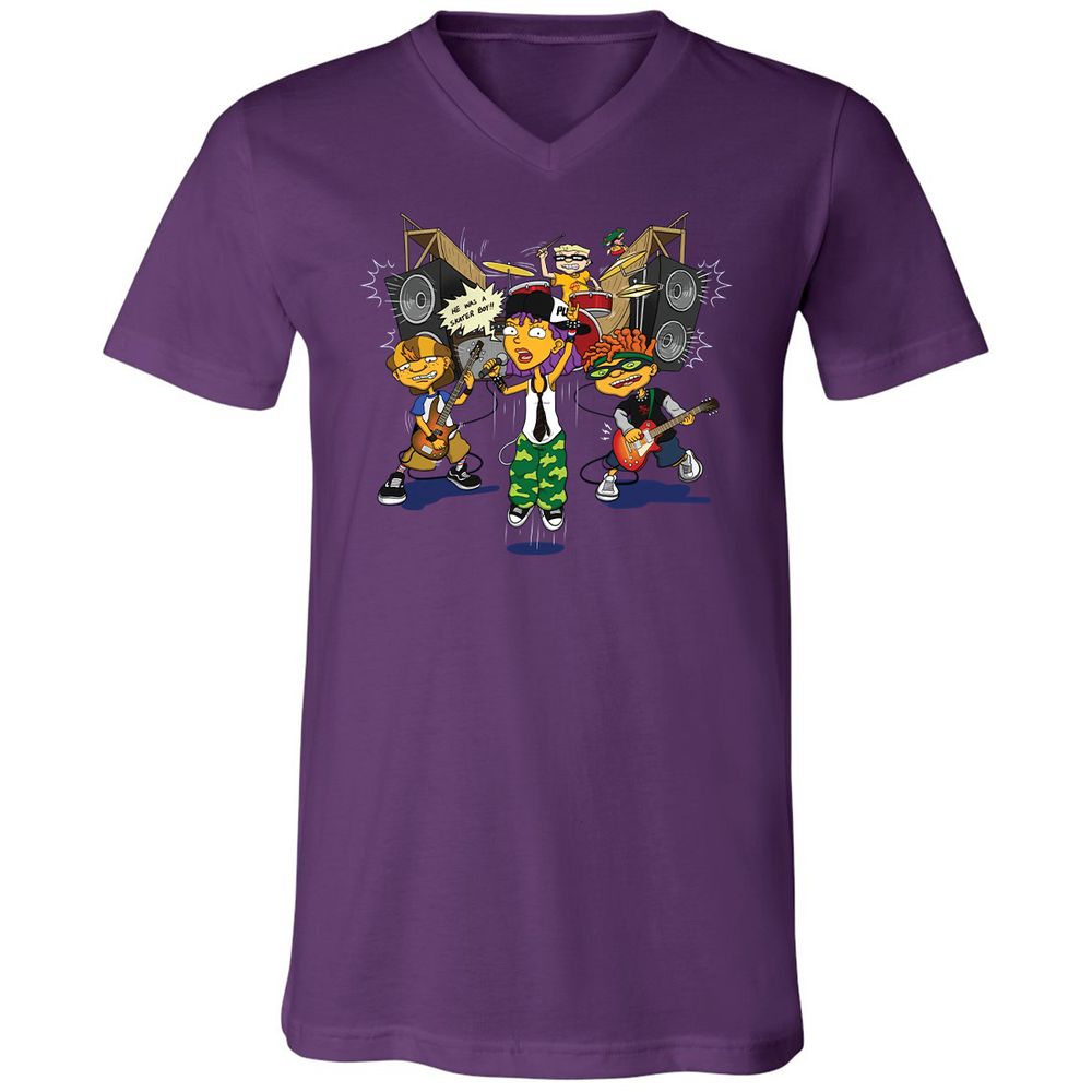 Unisex V-Neck T-Shirt - J887L9YZ - Team Purple - 9