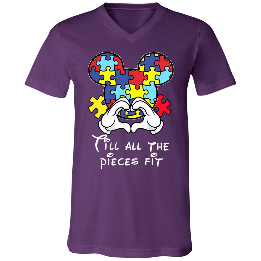 Unisex V-Neck T-Shirt - 358P94P9 - Team Purple - 9