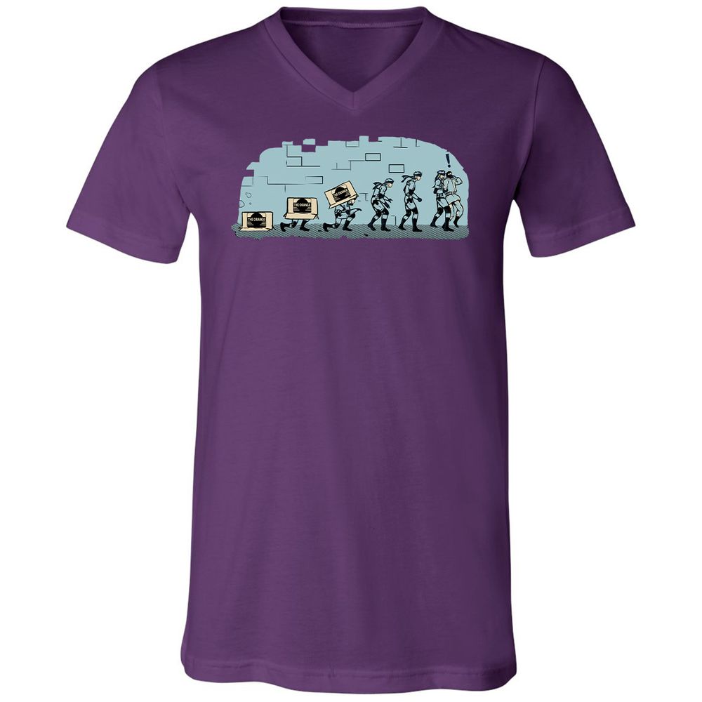 Unisex V-Neck T-Shirt - R16BXFC9 - Team Purple - 9