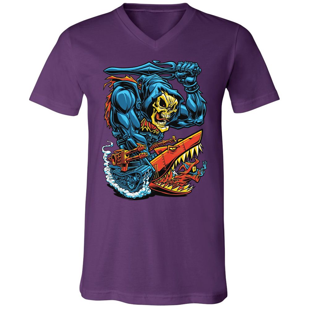 Unisex V-Neck T-Shirt - E6TL76YM - Team Purple - 9