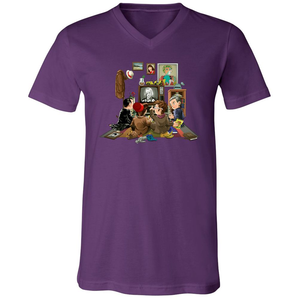 Unisex V-Neck T-Shirt - XZ6L4SJY - Team Purple - 9