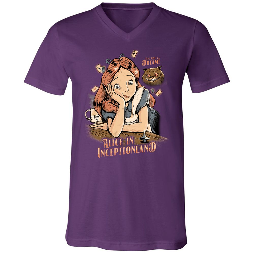 Unisex V-Neck T-Shirt - E7VHG5SV - Team Purple - 9