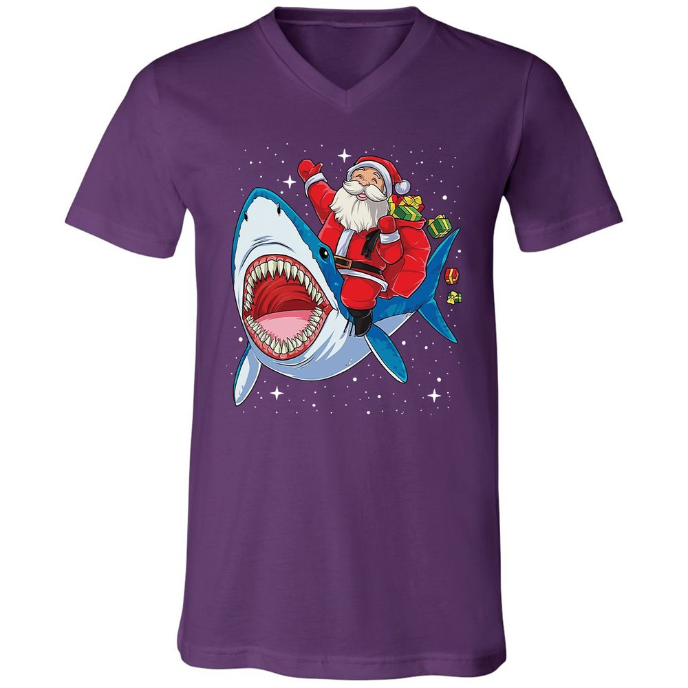 Unisex V-Neck T-Shirt - QE6P68LP - Team Purple - 9