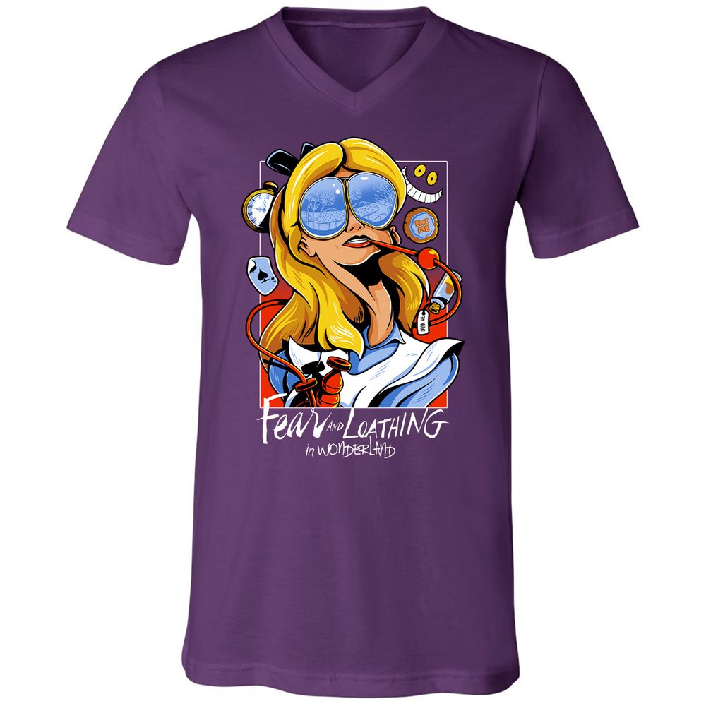 Unisex V-Neck T-Shirt - P7K7CRL8 - Team Purple - 9