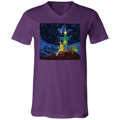 Unisex V-Neck T-Shirt - 9D8XMWLG - Team Purple - 9