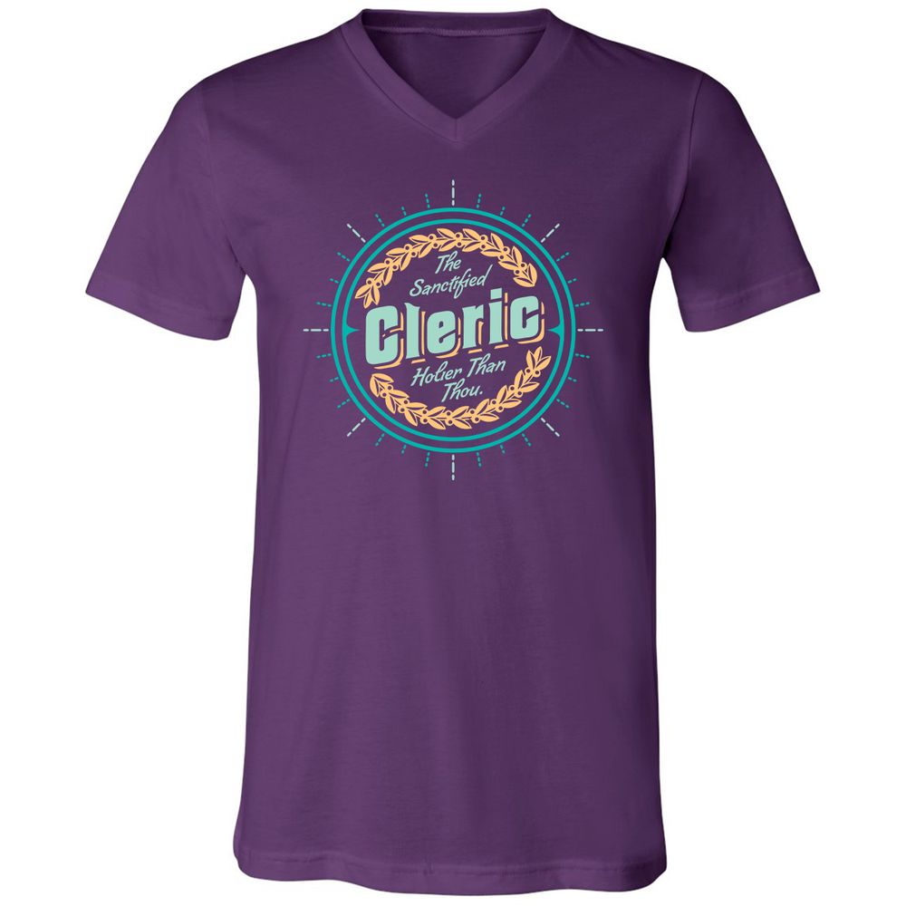 Unisex V-Neck T-Shirt - 7JXRYQX8 - Team Purple - 9